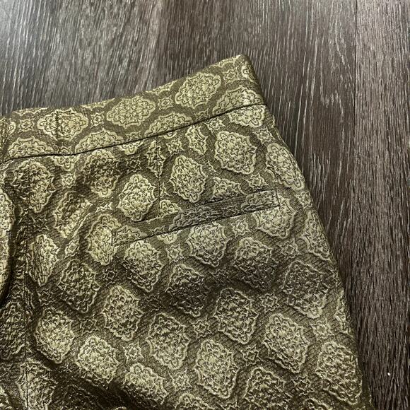 Stella McCartney Gold Metallic Jacquard Brocade Trousers Small High Rise Pants - Picture 16 of 16